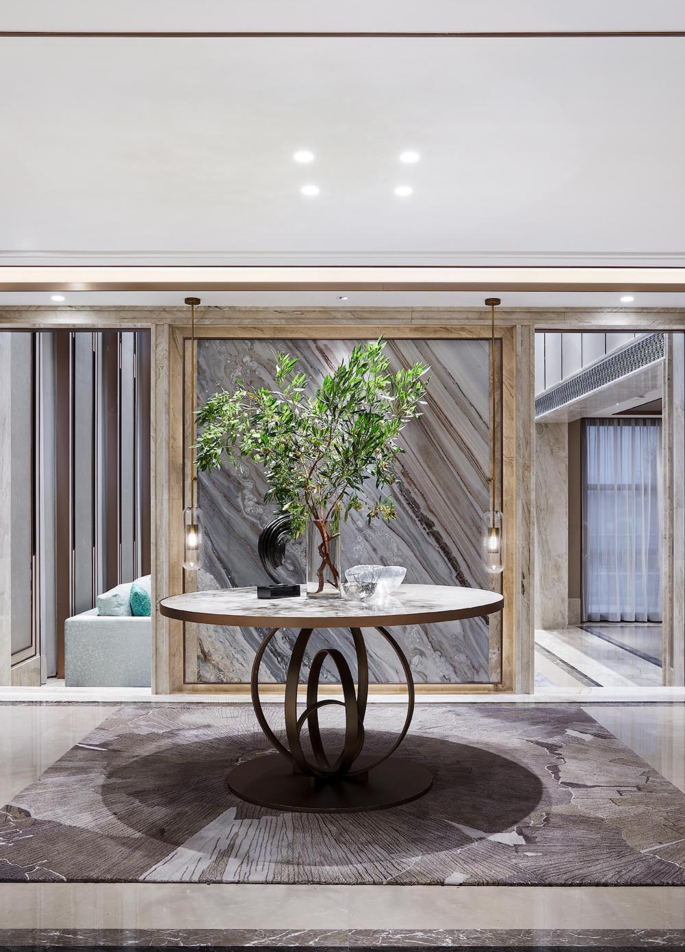 新中式风格家装设计别墅装修效果图-别墅走廊装饰摆设 新中式风格家装设计别墅装修效果图-别墅走廊装饰摆设