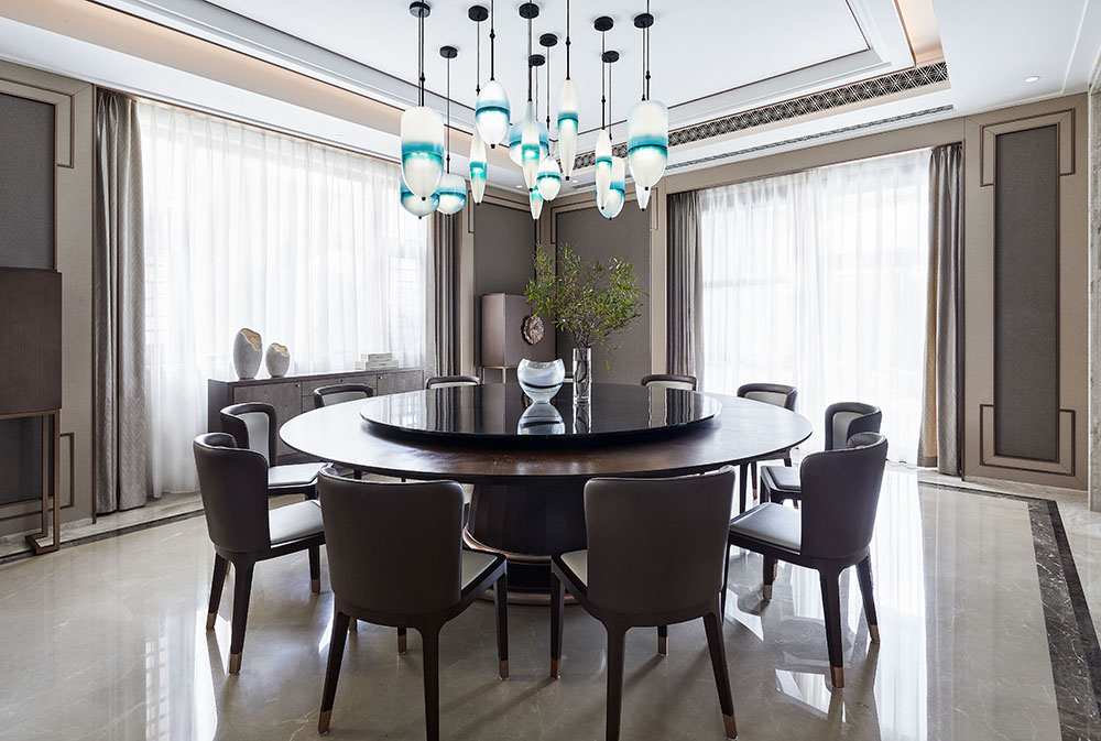 新中式风格家装设计别墅装修效果图-餐厅 新中式风格家装设计别墅装修效果图-餐厅