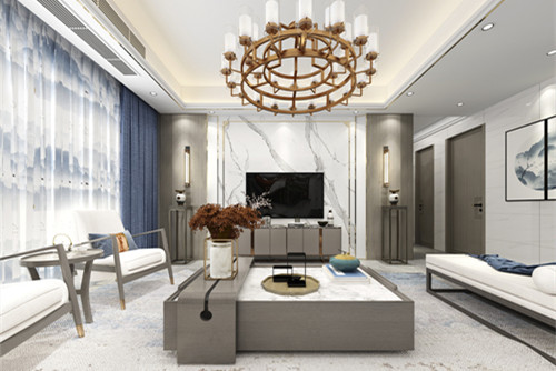 中山101-200平米新中式风格健康花城室内装修设计案例