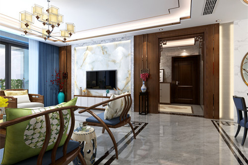 中山101-200平米新中式风格豪逸御华庭室内装修设计案例